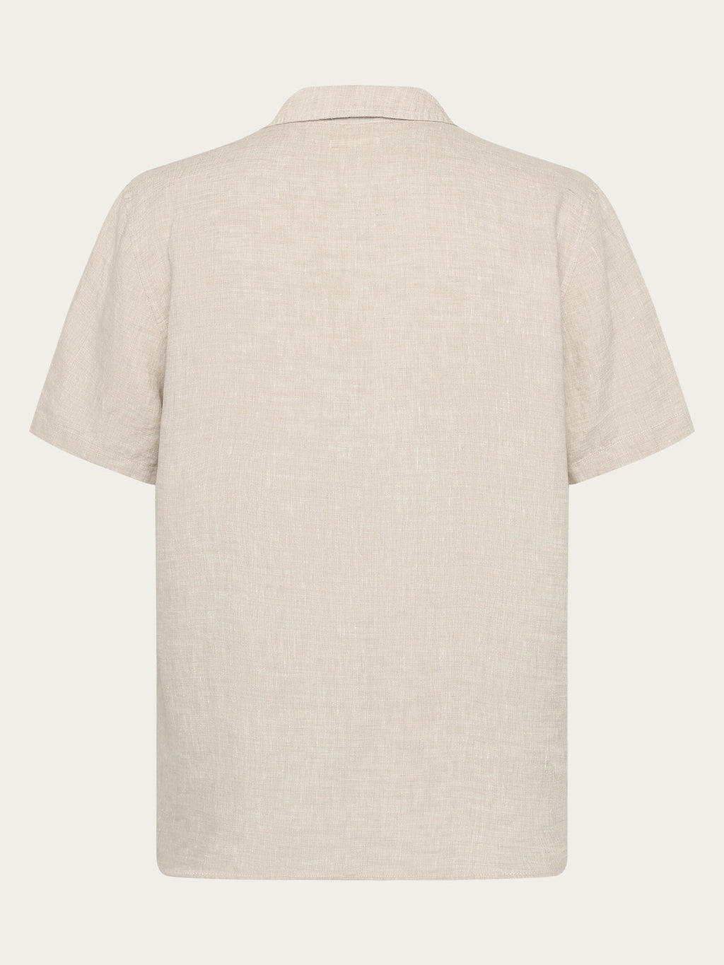 Knowledge Cotton Hemd aus Leinen kurzarm beige