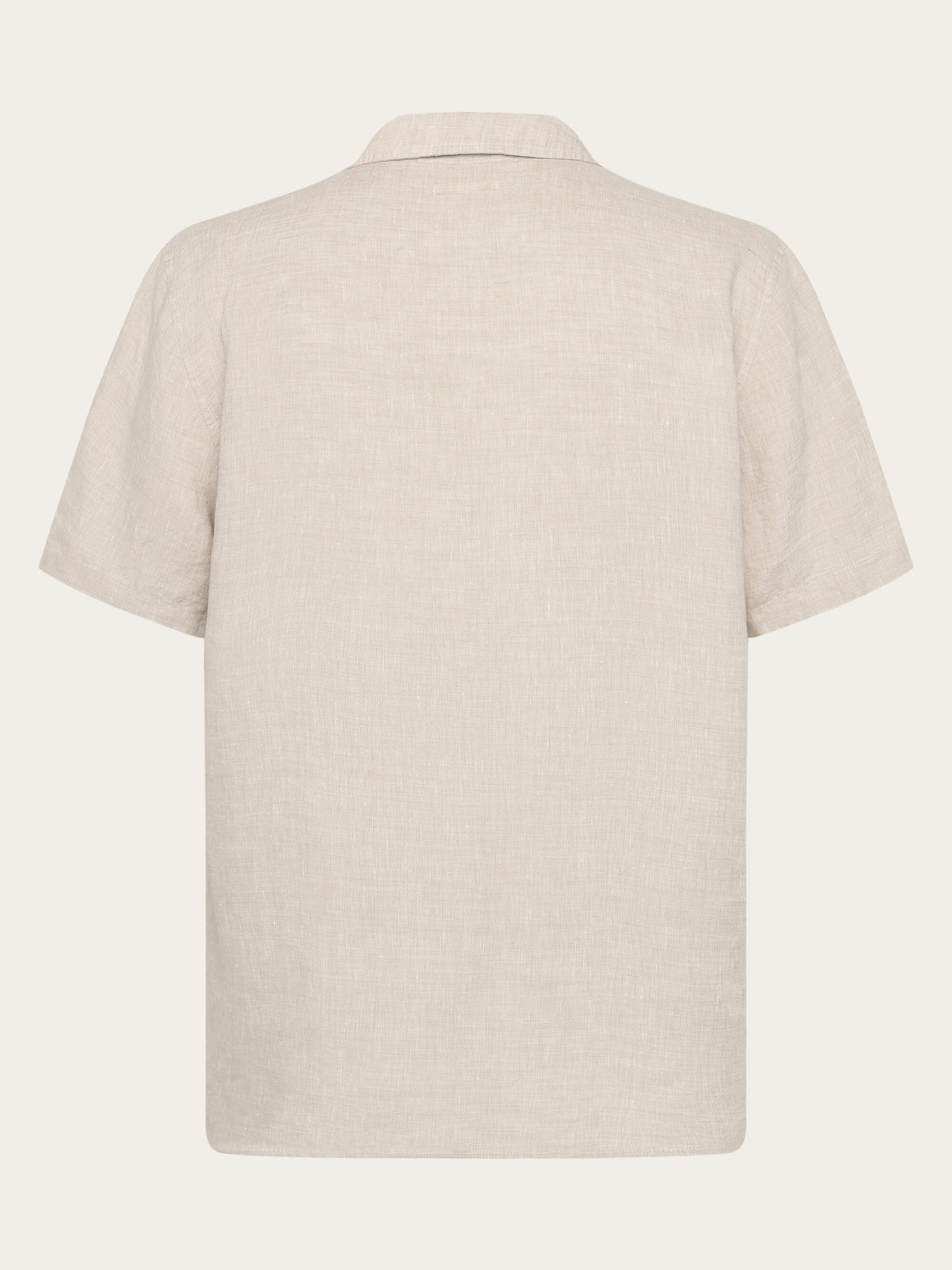 Knowledge Cotton Hemd aus Leinen kurzarm beige