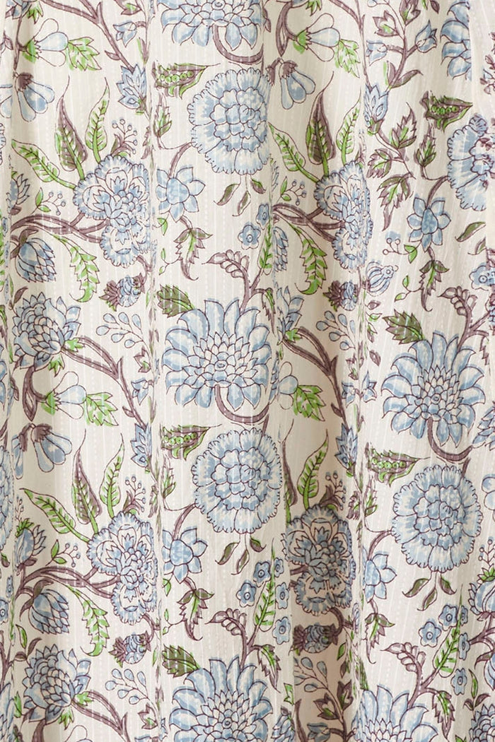 Himalaya Kleid beige/blau geblümt