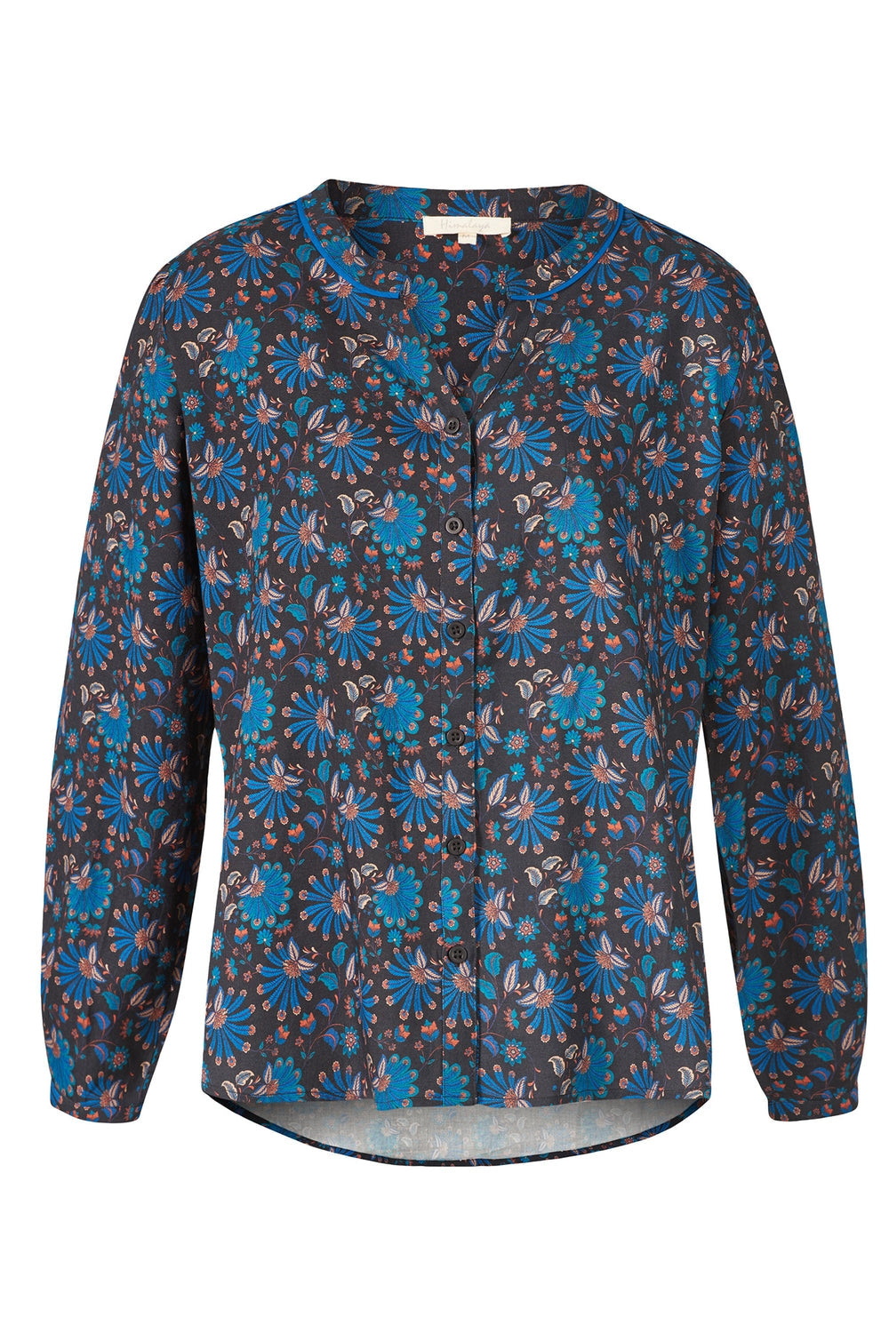 Himalaya Bluse blau/geblümt