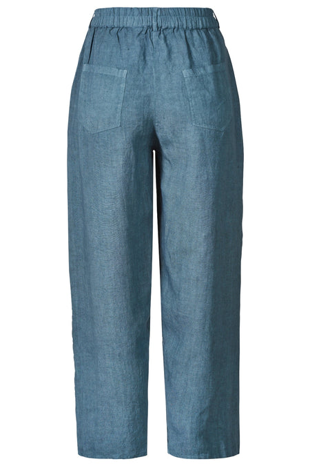 Himalaya Hose aus Leinen blau