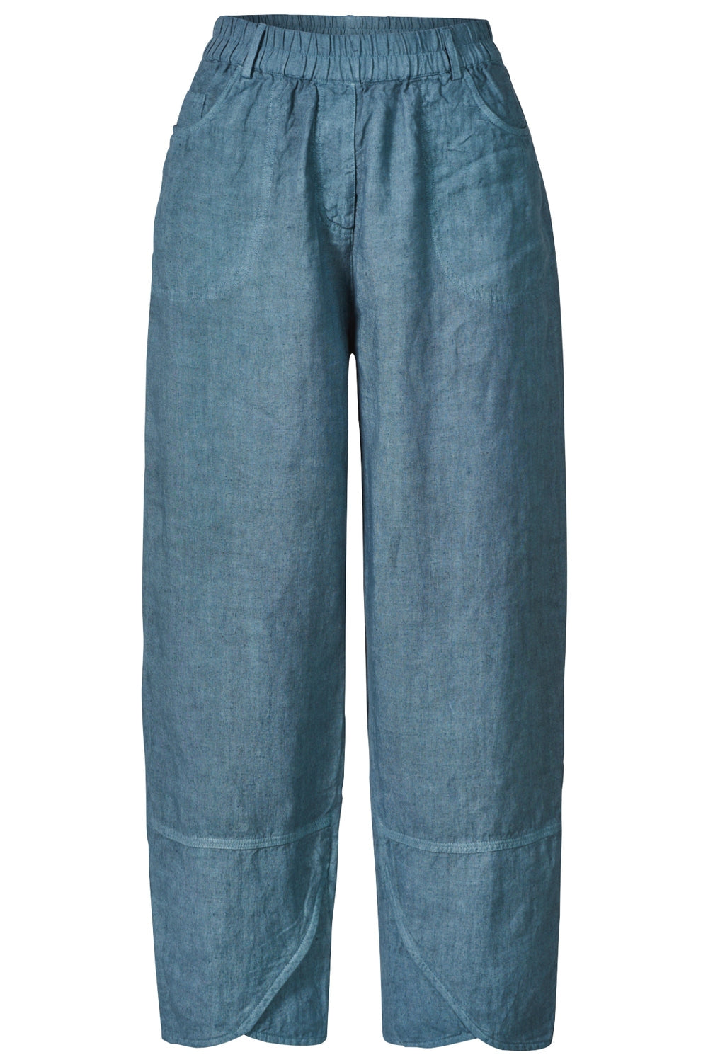 Himalaya Hose aus Leinen blau