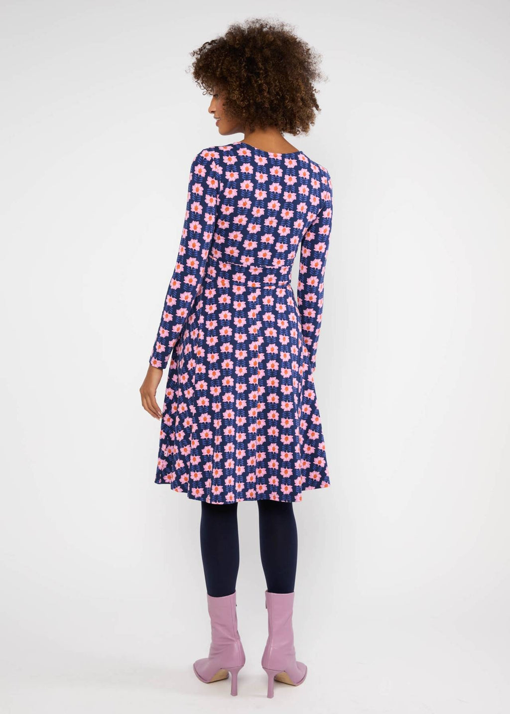 Blutsgeschwister Kleid "Hot Knot" blau/rosa geblümt