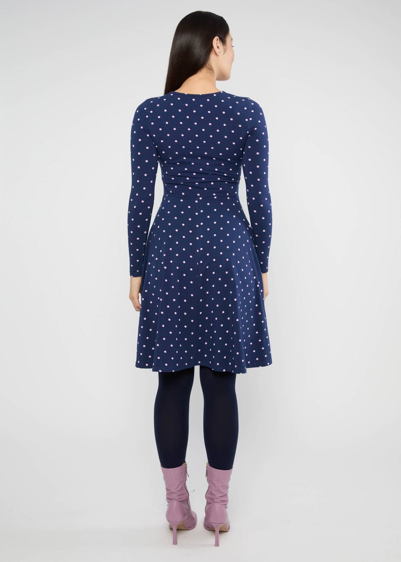 Blutsgeschwister Kleid "Hot Knot" blau/rosa gepunktet