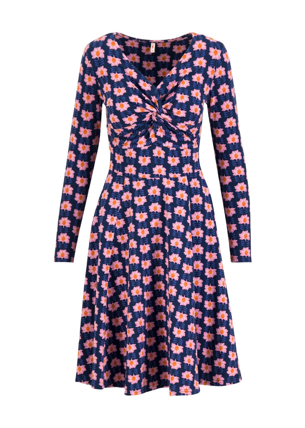 Blutsgeschwister Kleid "Hot Knot" blau/rosa geblümt