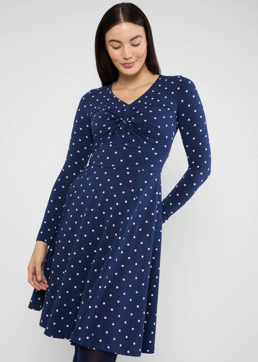 Blutsgeschwister Kleid "Hot Knot" blau/rosa gepunktet