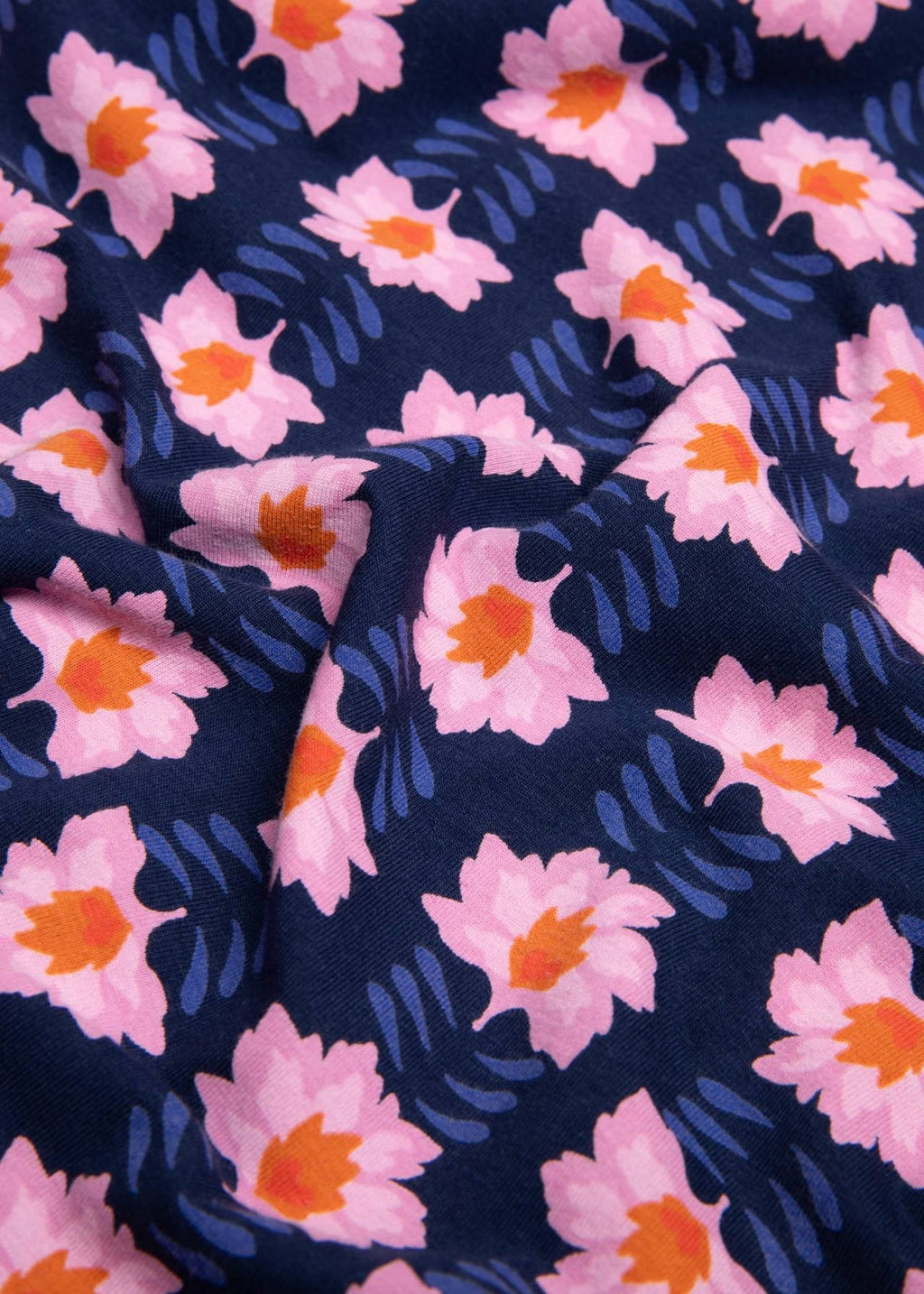 Blutsgeschwister Kleid "Hot Knot" blau/rosa geblümt
