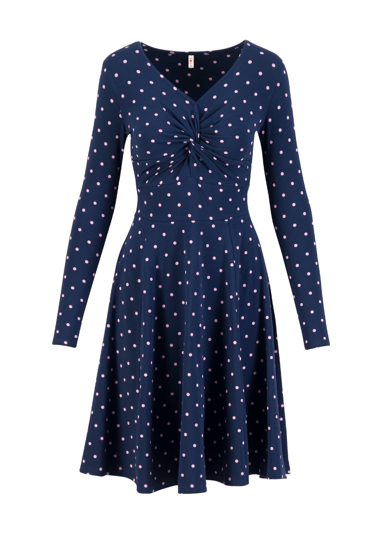 Blutsgeschwister Kleid "Hot Knot" blau/rosa gepunktet