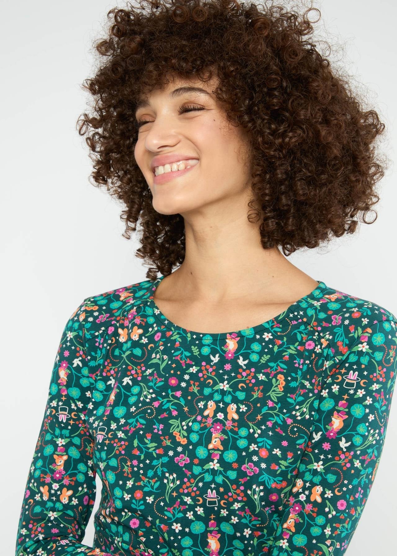 Blutsgeschwister Kleid "Hootchy Kootchy Petite" grün/gemustert
