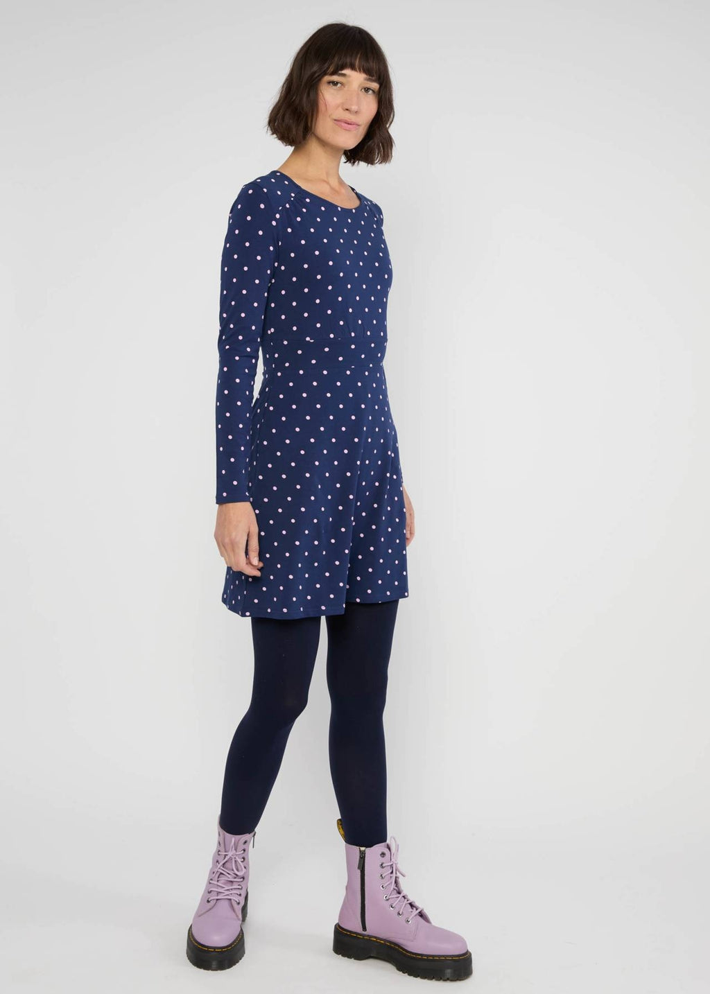 Blutsgeschwister Kleid "Hootchy Kootchy Petite" blau/rosa gepunktet