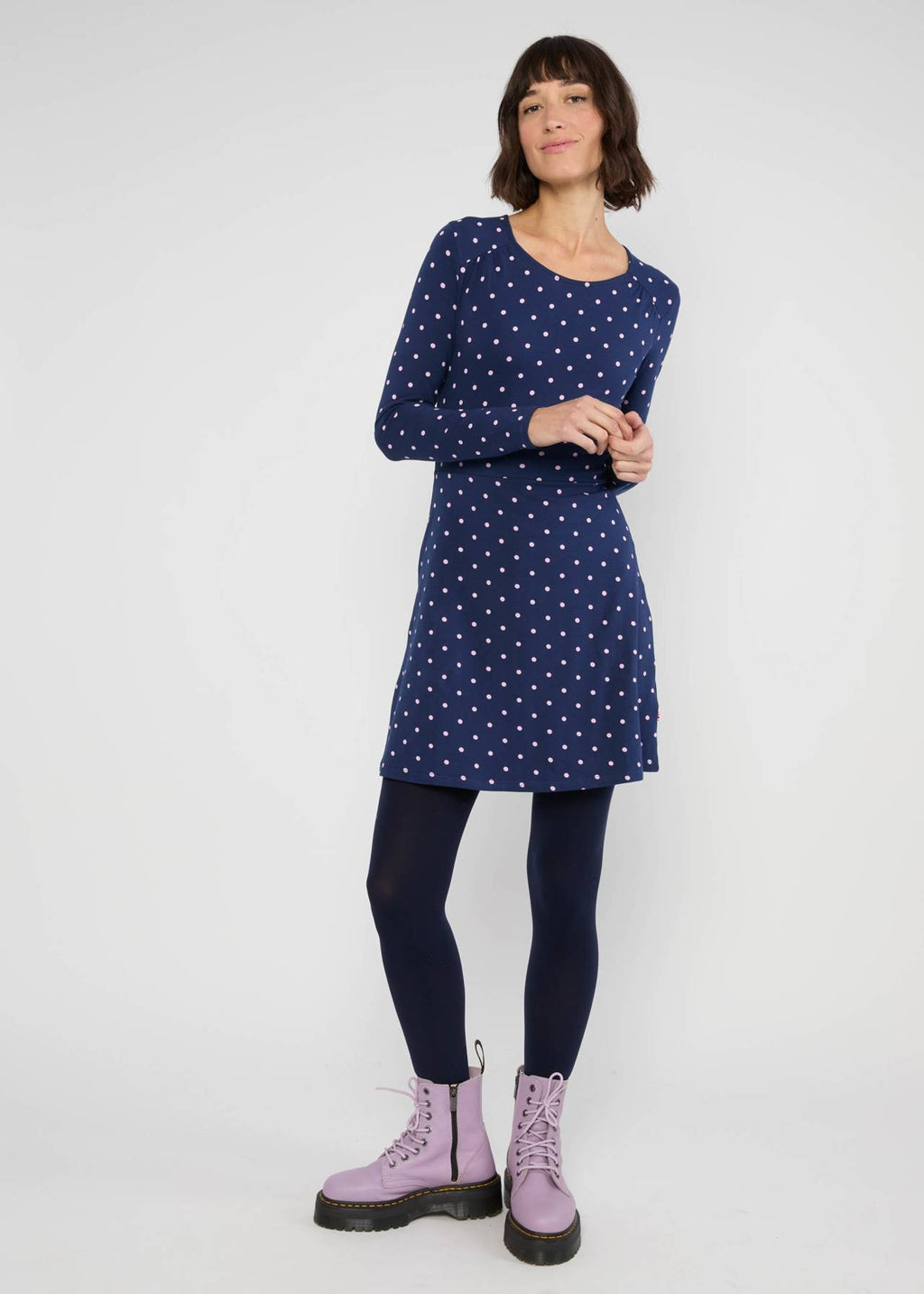 Blutsgeschwister Kleid "Hootchy Kootchy Petite" blau/rosa gepunktet