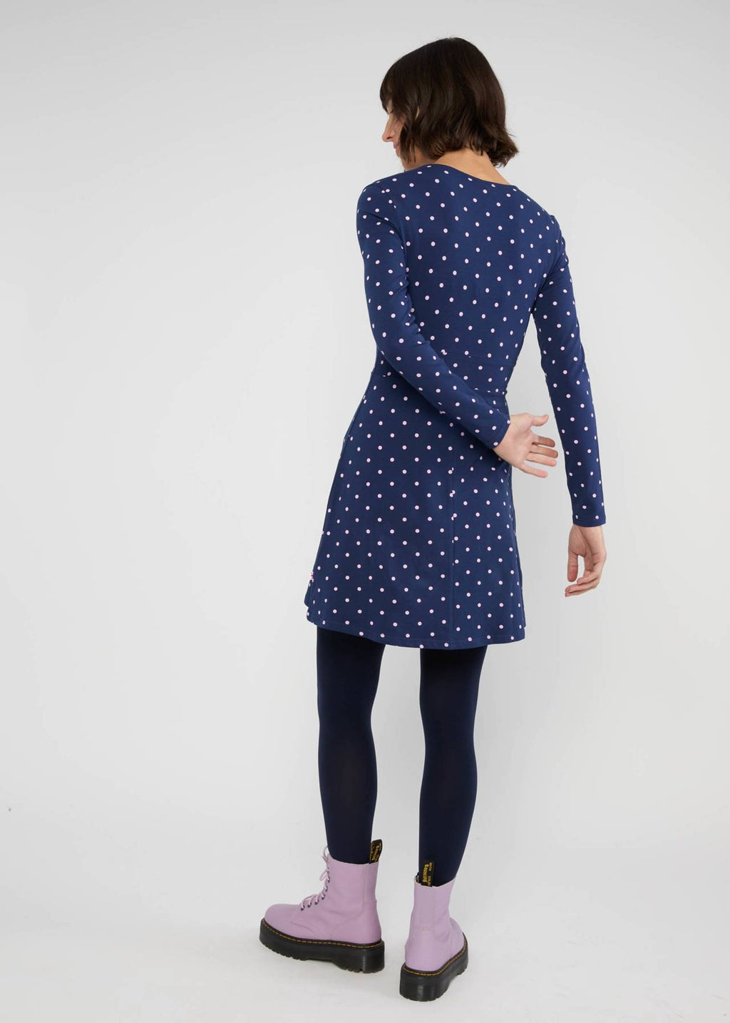 Blutsgeschwister Kleid "Hootchy Kootchy Petite" blau/rosa gepunktet