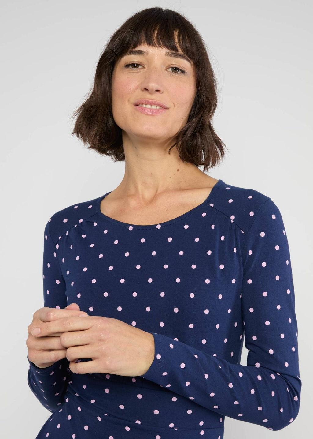 Blutsgeschwister Kleid "Hootchy Kootchy Petite" blau/rosa gepunktet