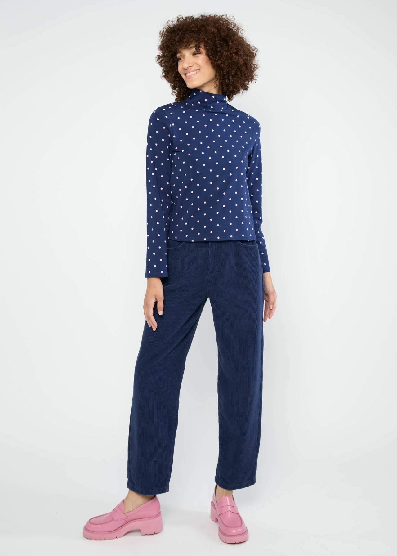 Blutsgeschwister Shirt "The Ease of Relase" blau/rosa gepunktet
