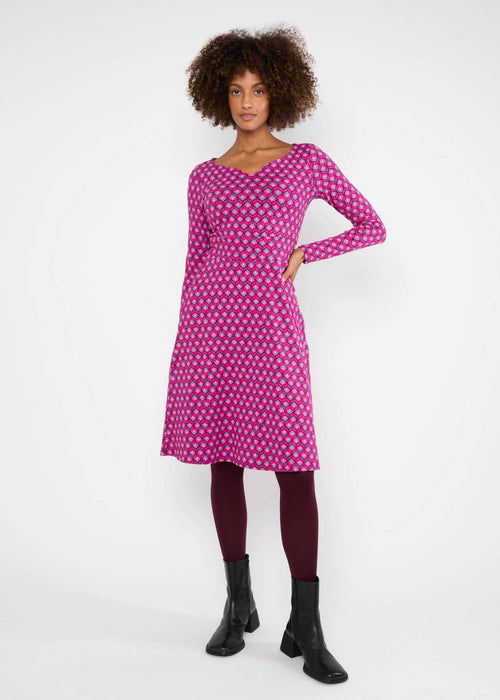 Blutsgeschwister Kleid "Froggy Queen" pink gemustert