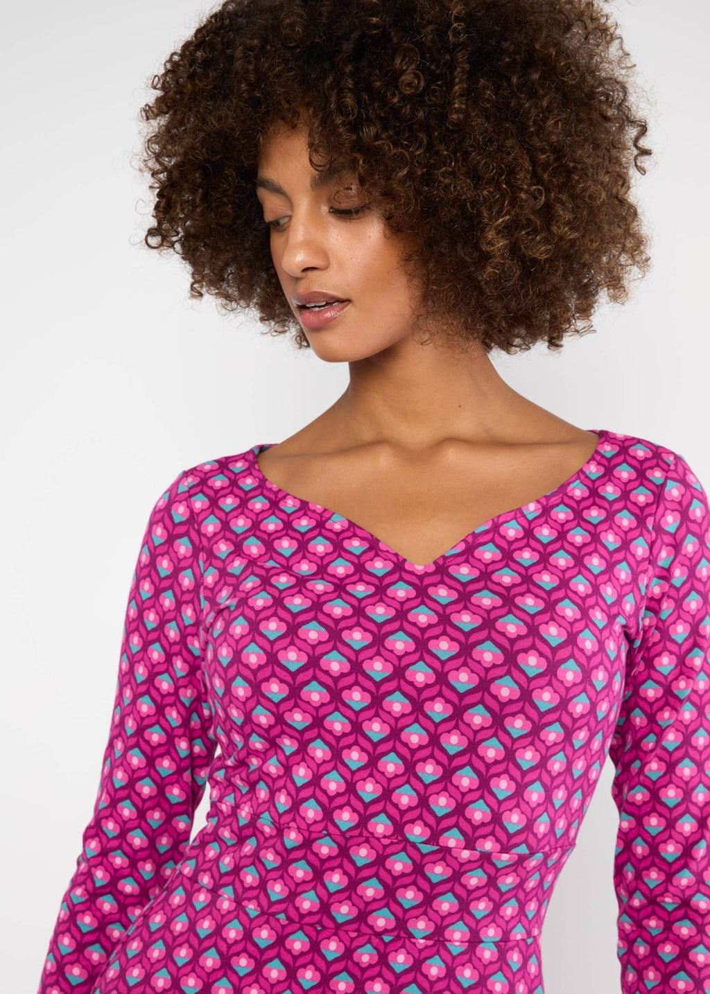Blutsgeschwister Kleid "Froggy Queen" pink gemustert