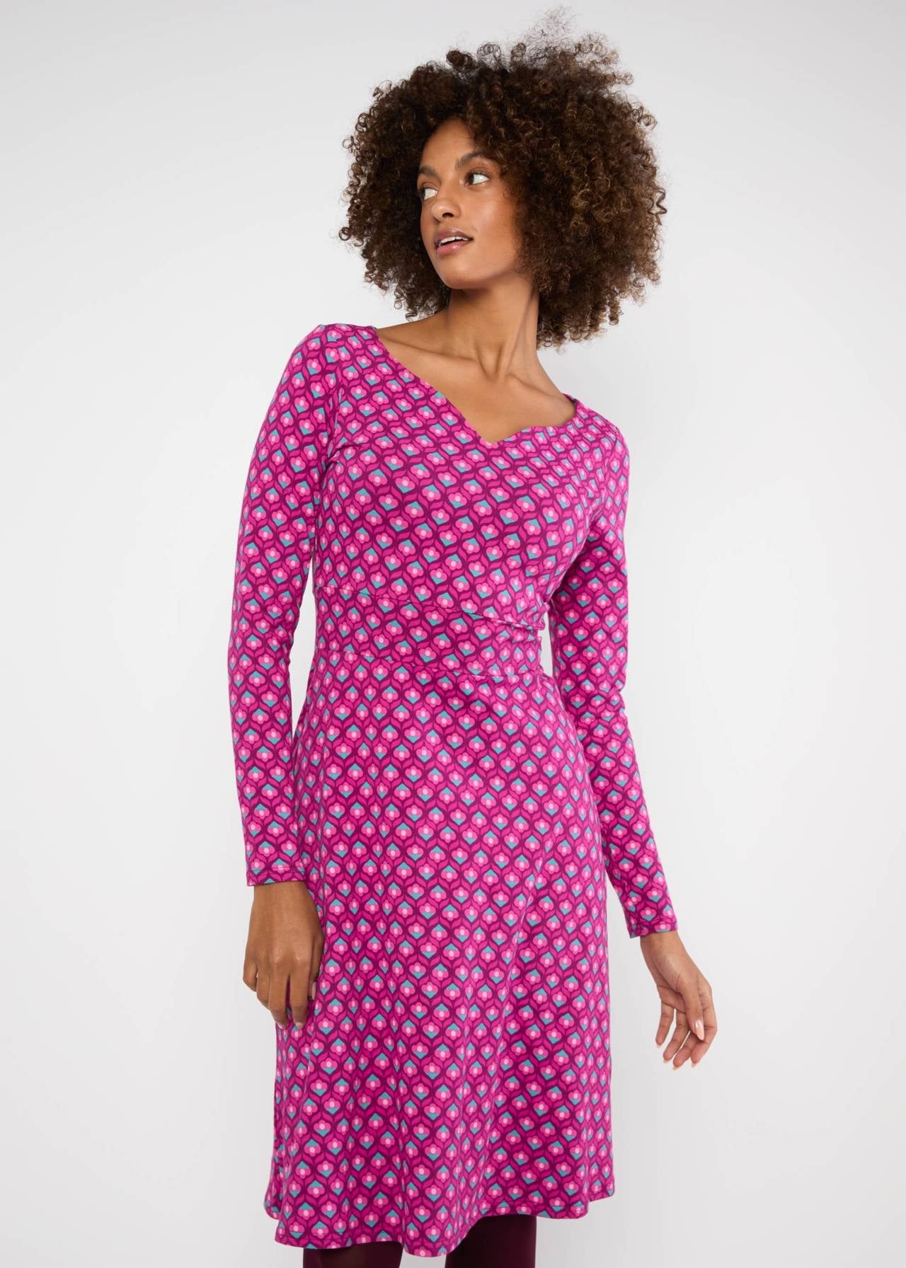 Blutsgeschwister Kleid "Froggy Queen" pink gemustert