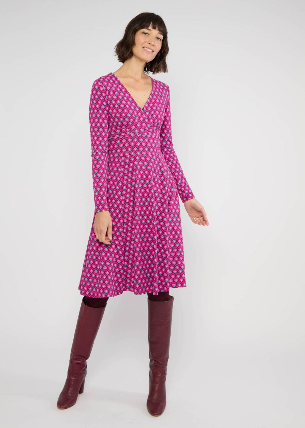 Blutsgeschwister Kleid "Shalala Tralala" pink/gemustert