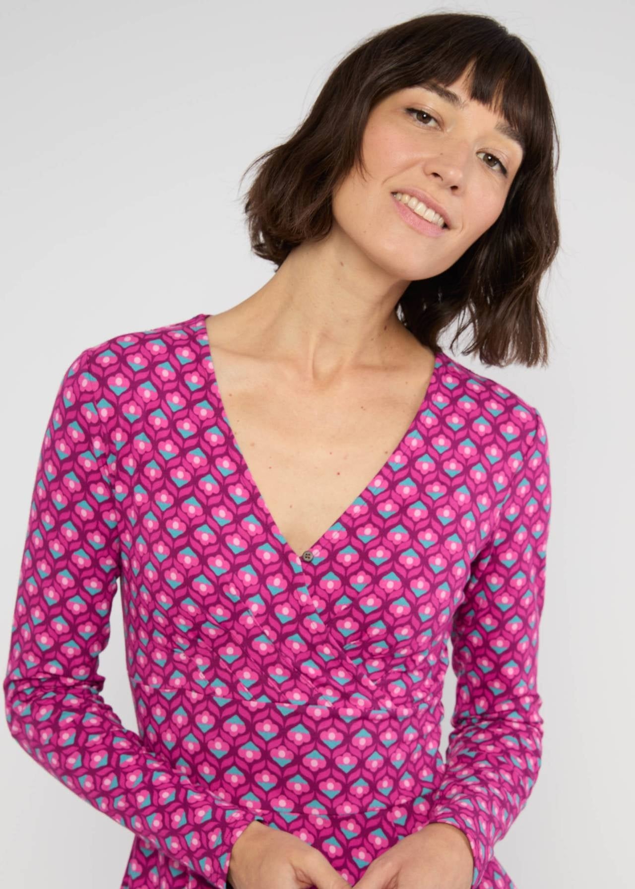 Blutsgeschwister Kleid "Shalala Tralala" pink/gemustert