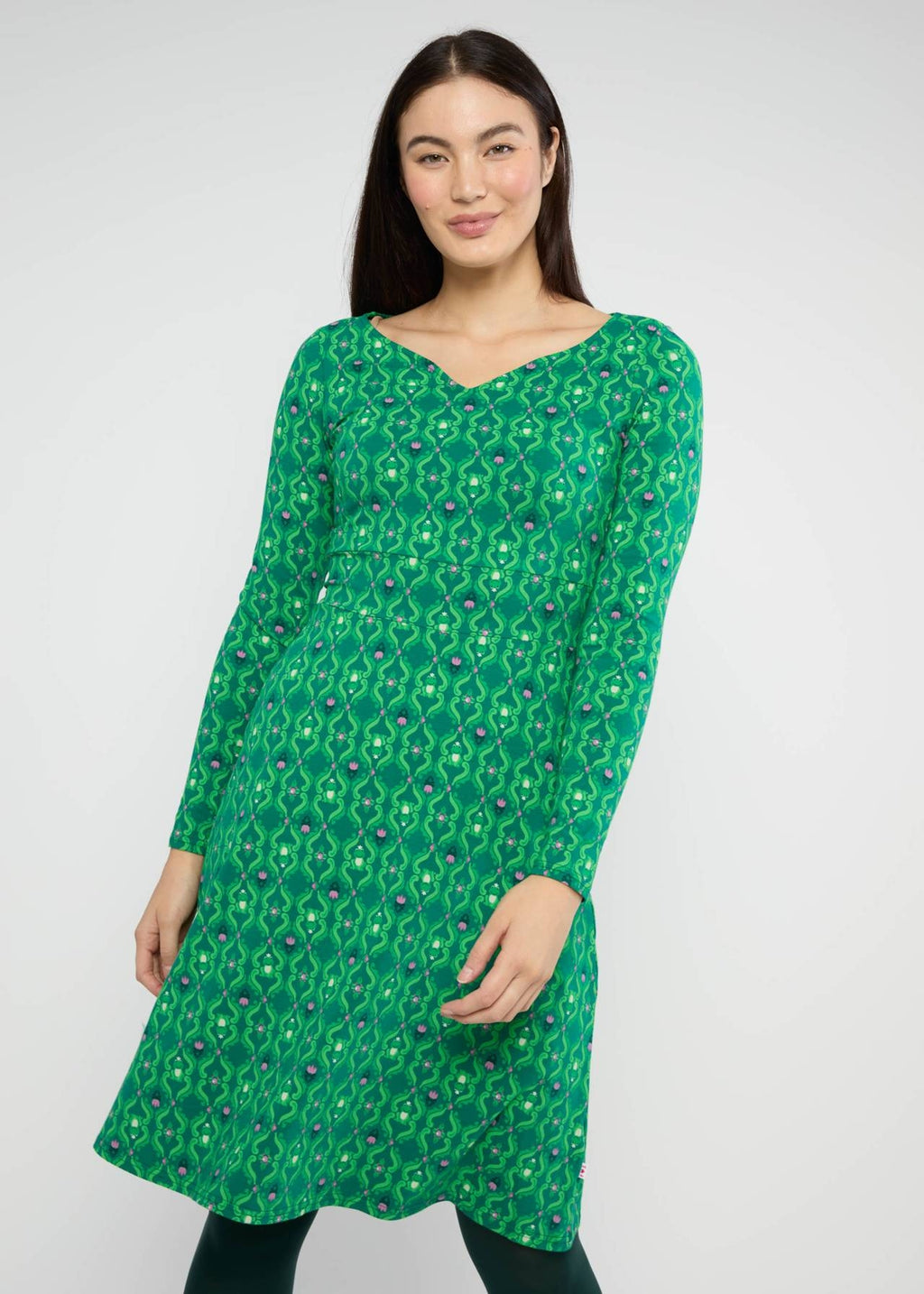 Blutsgeschwister Kleid "Froggy Queen" grün/gemustert Frosch