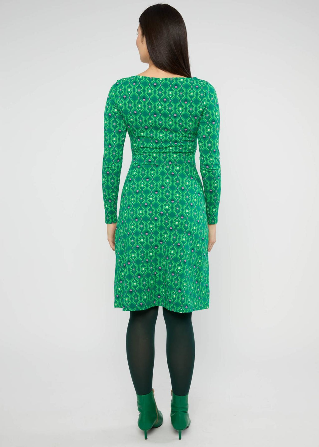 Blutsgeschwister Kleid "Froggy Queen" grün/gemustert Frosch