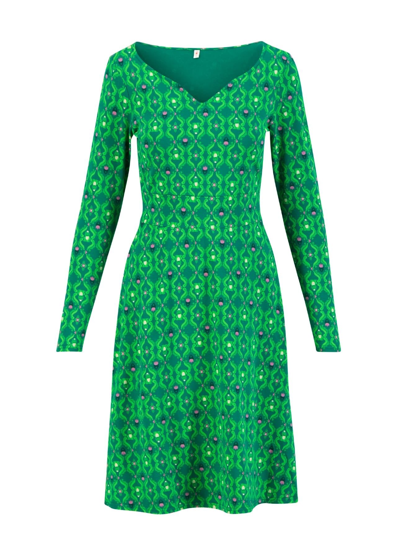 Blutsgeschwister Kleid "Froggy Queen" grün/gemustert Frosch