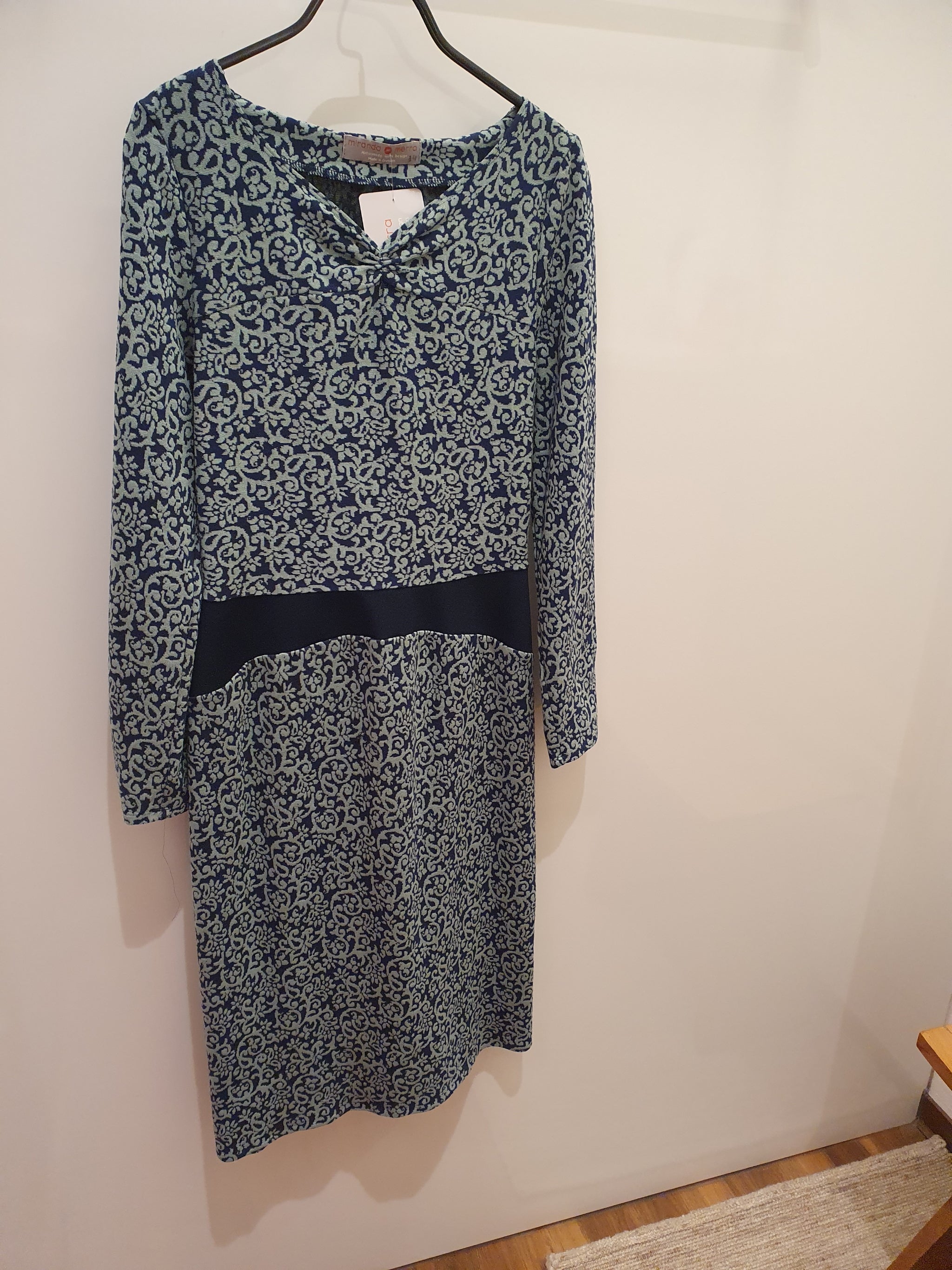 Miranda Merra Kleid "Midnight blossom" blau gemustert