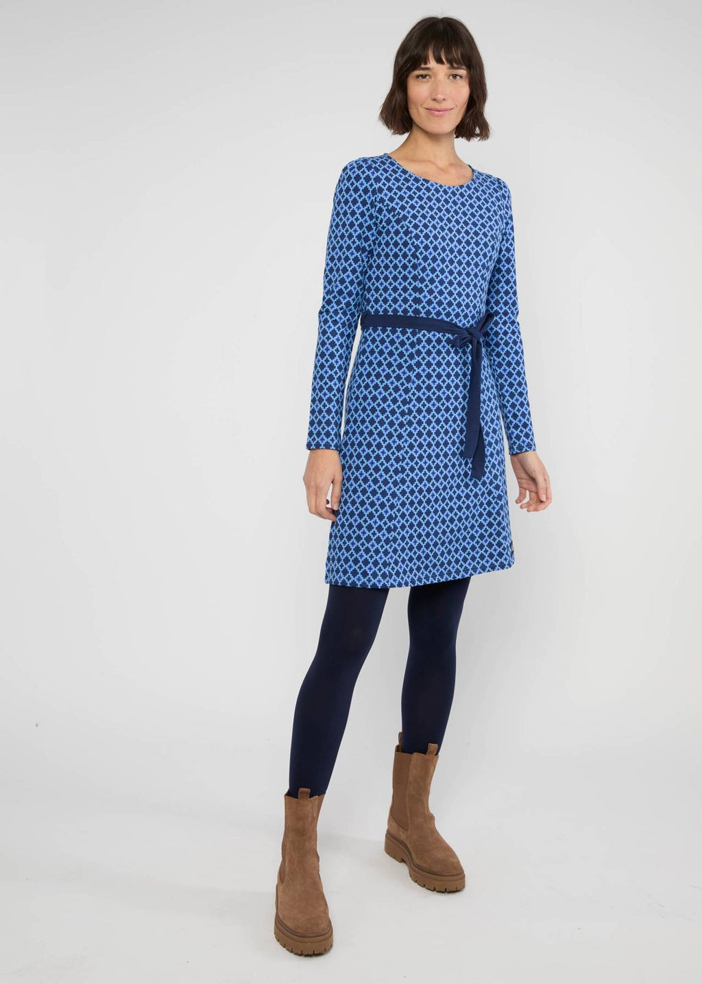 Blutsgeschwister Kleid "Très Charmeuse" blau/gemustert