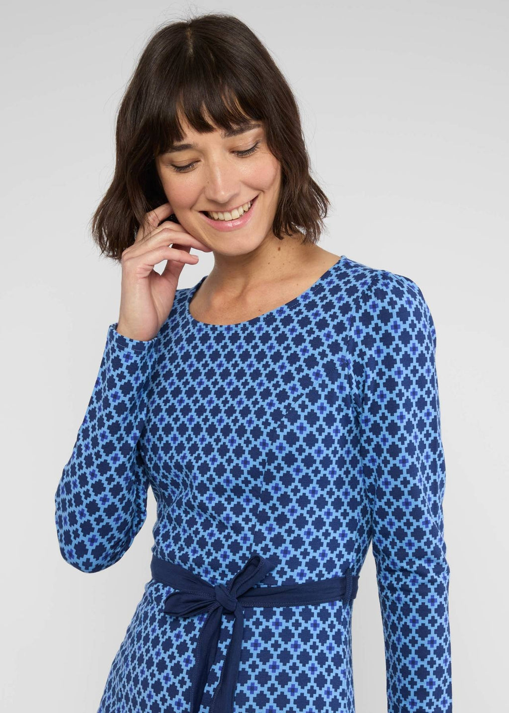 Blutsgeschwister Kleid "Très Charmeuse" blau/gemustert