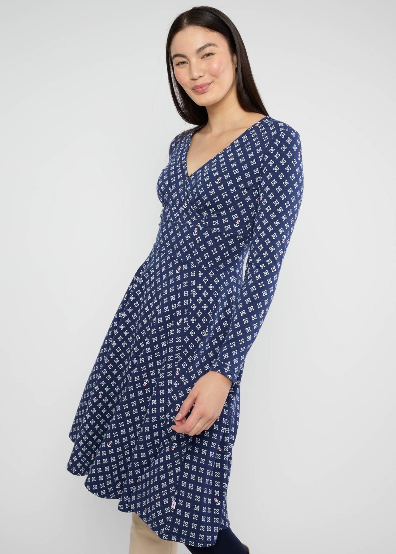 Blutsgeschwister Kleid "Shalala Tralala" grün/petrol gemustert