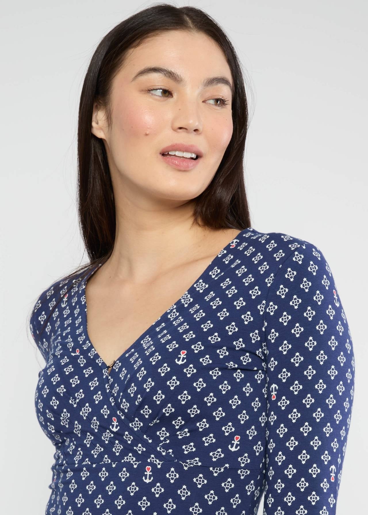 Blutsgeschwister Kleid "Shalala Tralala" grün/petrol gemustert