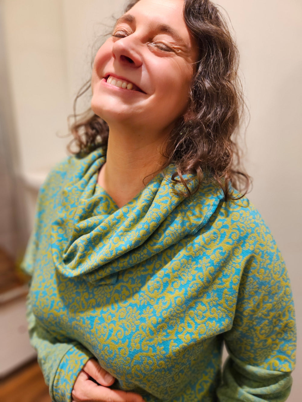 Miranda Merra Pullover mit Schalkragen grün