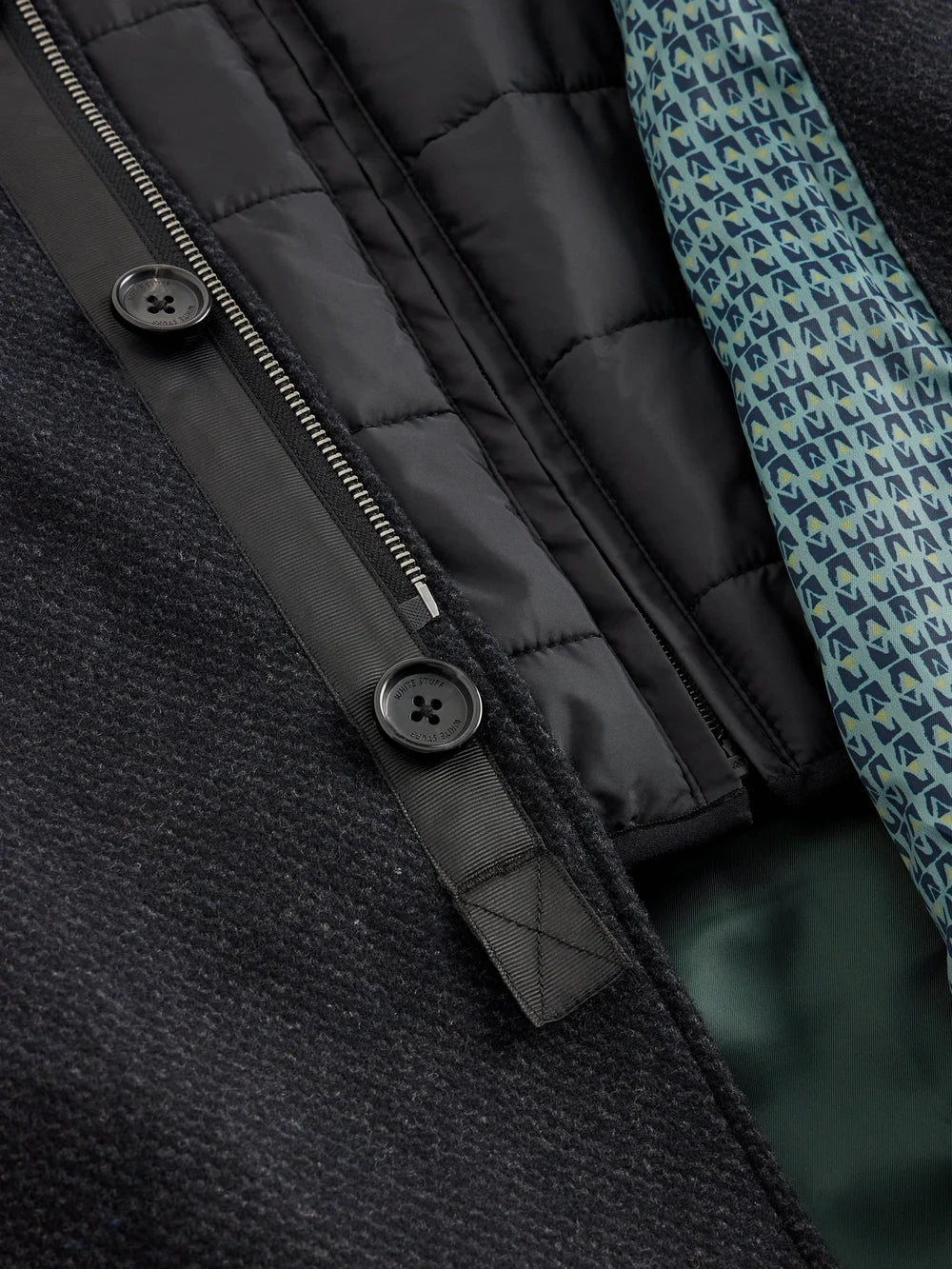 White Stuff Wollmantel mit herausnehmbarer Weste anthrazit