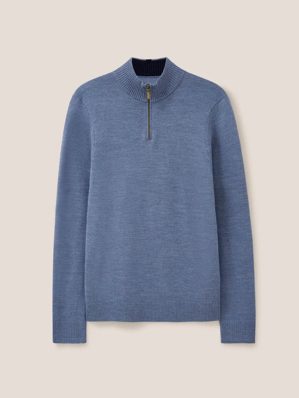 White Stuff Pullover aus Wolle mit Trichterkragen blau