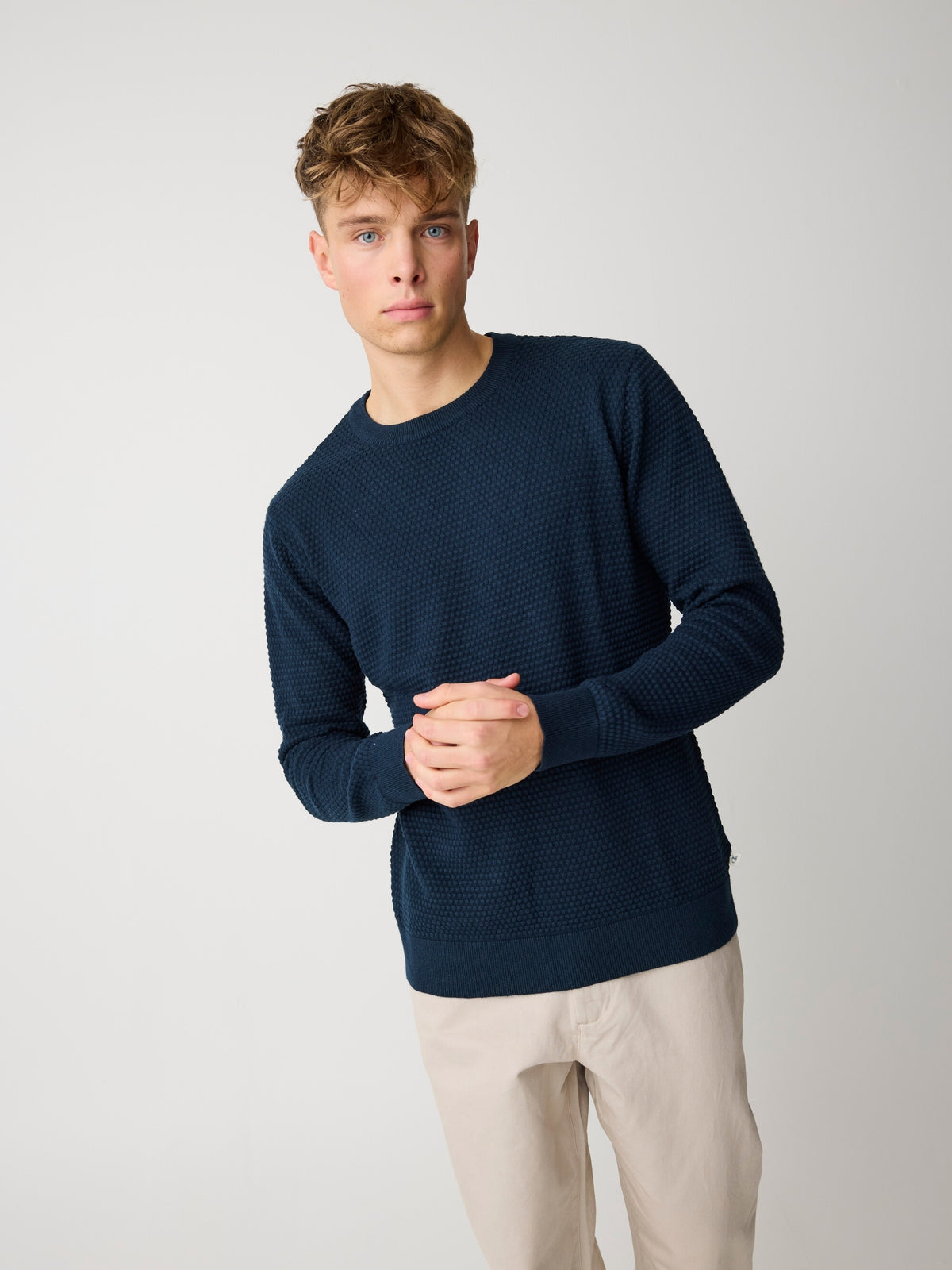 Knowledge Cotton Pullover blau/bubble