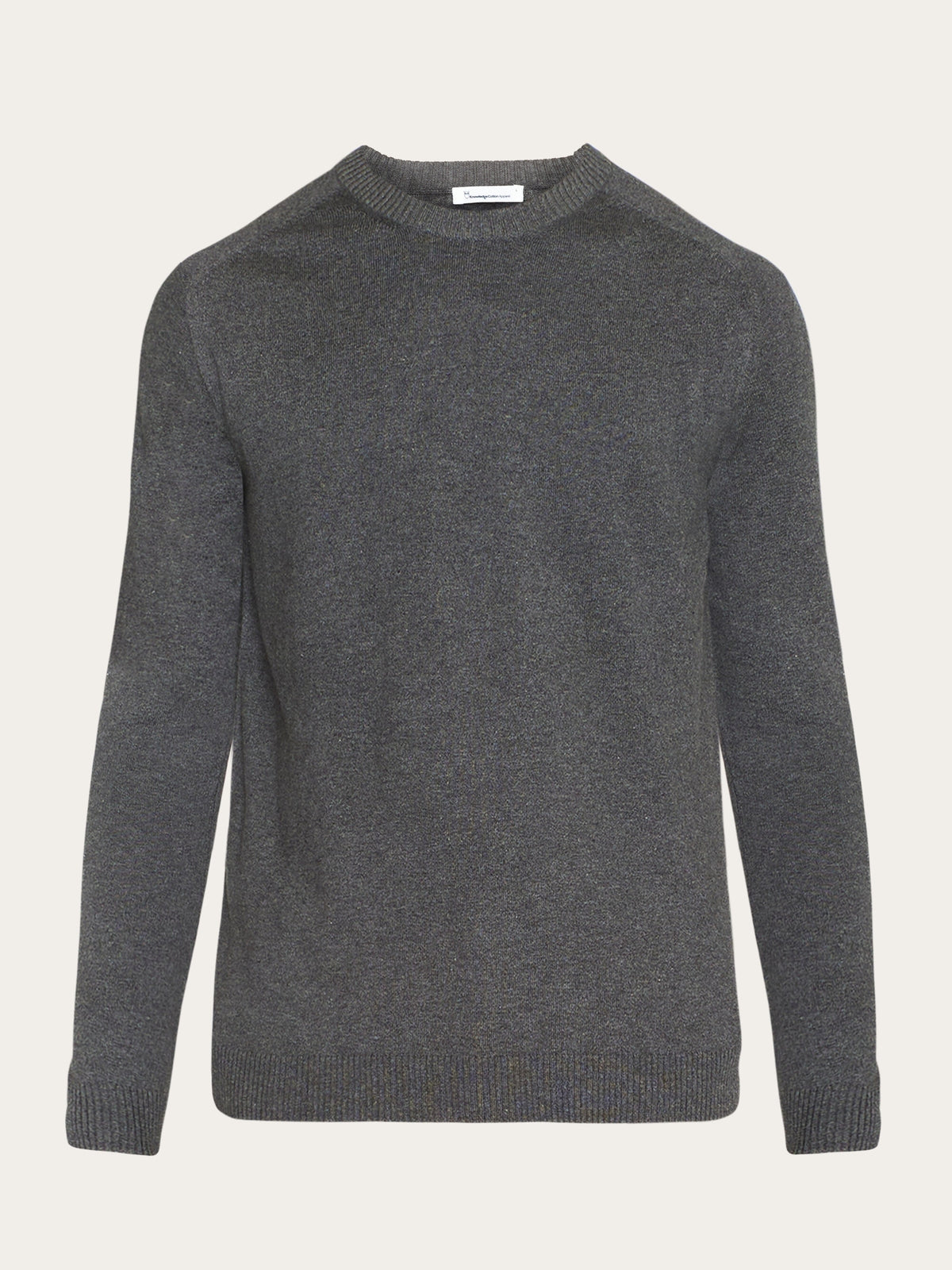 Knowledge Cotton Pullover aus Merinowolle grau