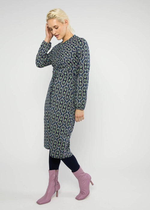 Blutsgeschwister Kleid "Good Girls Gathering" blau/bunt gemustert