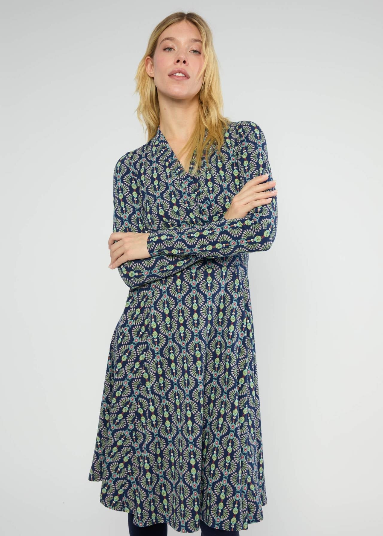 Blutsgeschwister Kleid "Shalala Tralala" blau/bunt gemustert