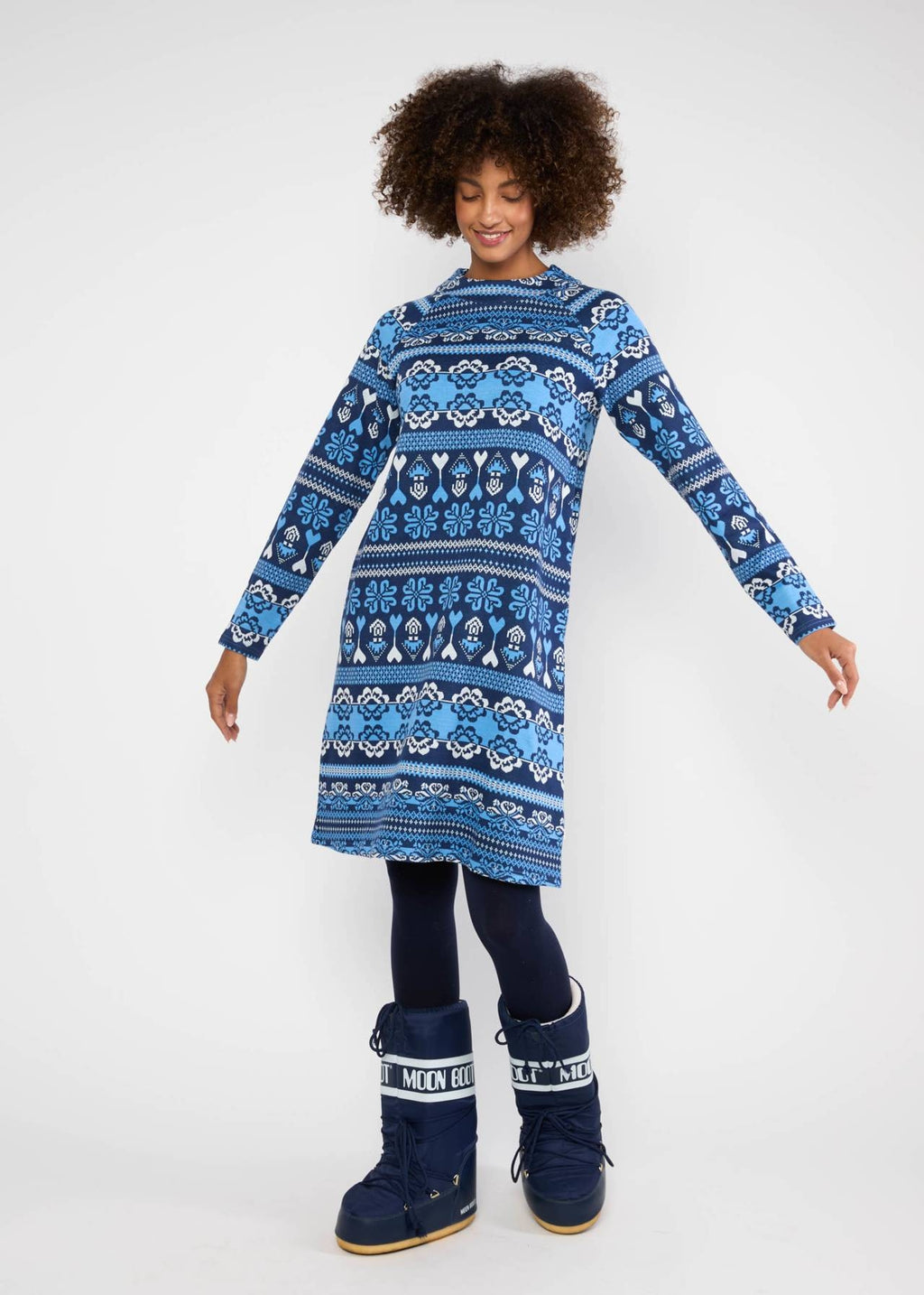 Blutsgeschwister Kleid "Oh so Oslo" blau/gemustert
