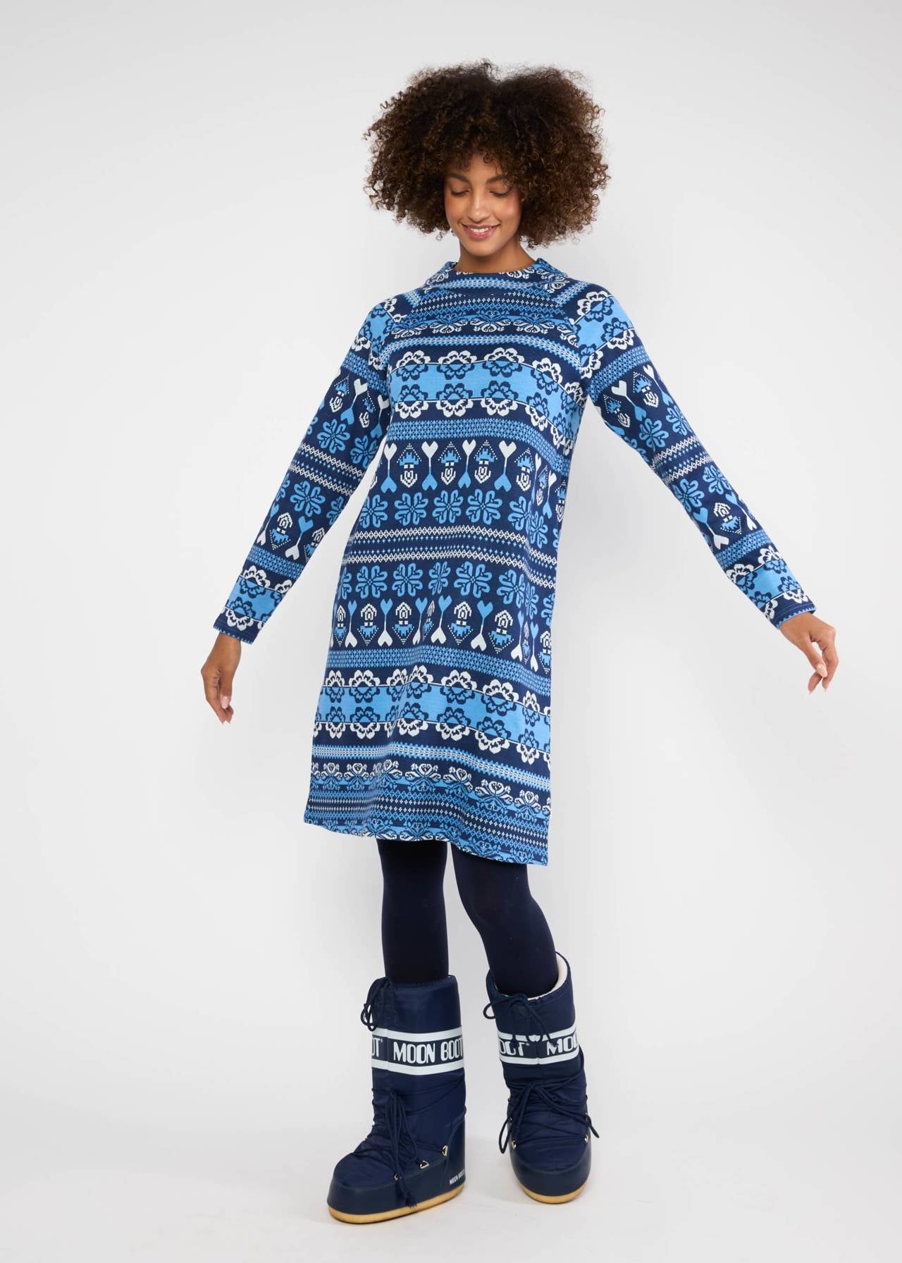 Blutsgeschwister Kleid "Oh so Oslo" blau/gemustert