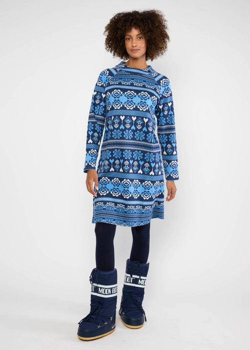 Blutsgeschwister Kleid "Oh so Oslo" blau/gemustert