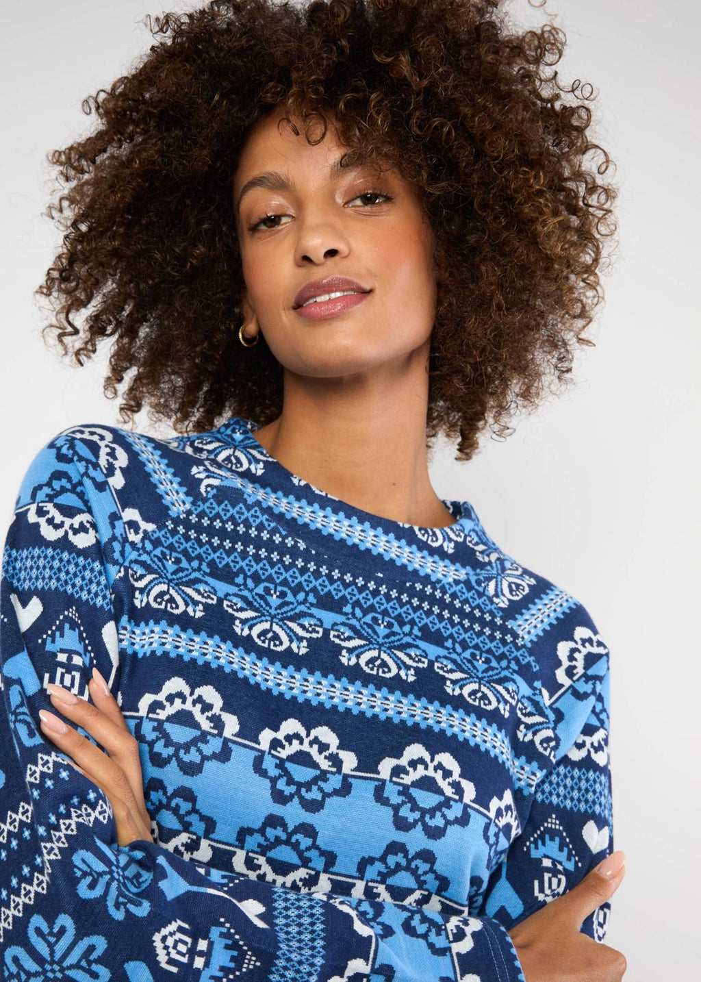 Blutsgeschwister Kleid "Oh so Oslo" blau/gemustert