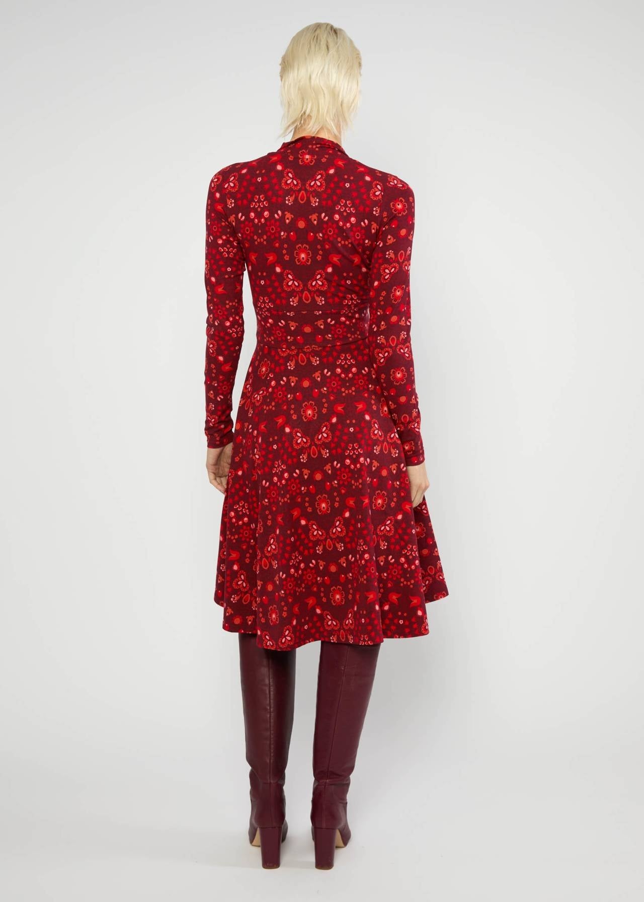 Blutsgeschwister Kleid "Shalala Tralala" rot/gemustert