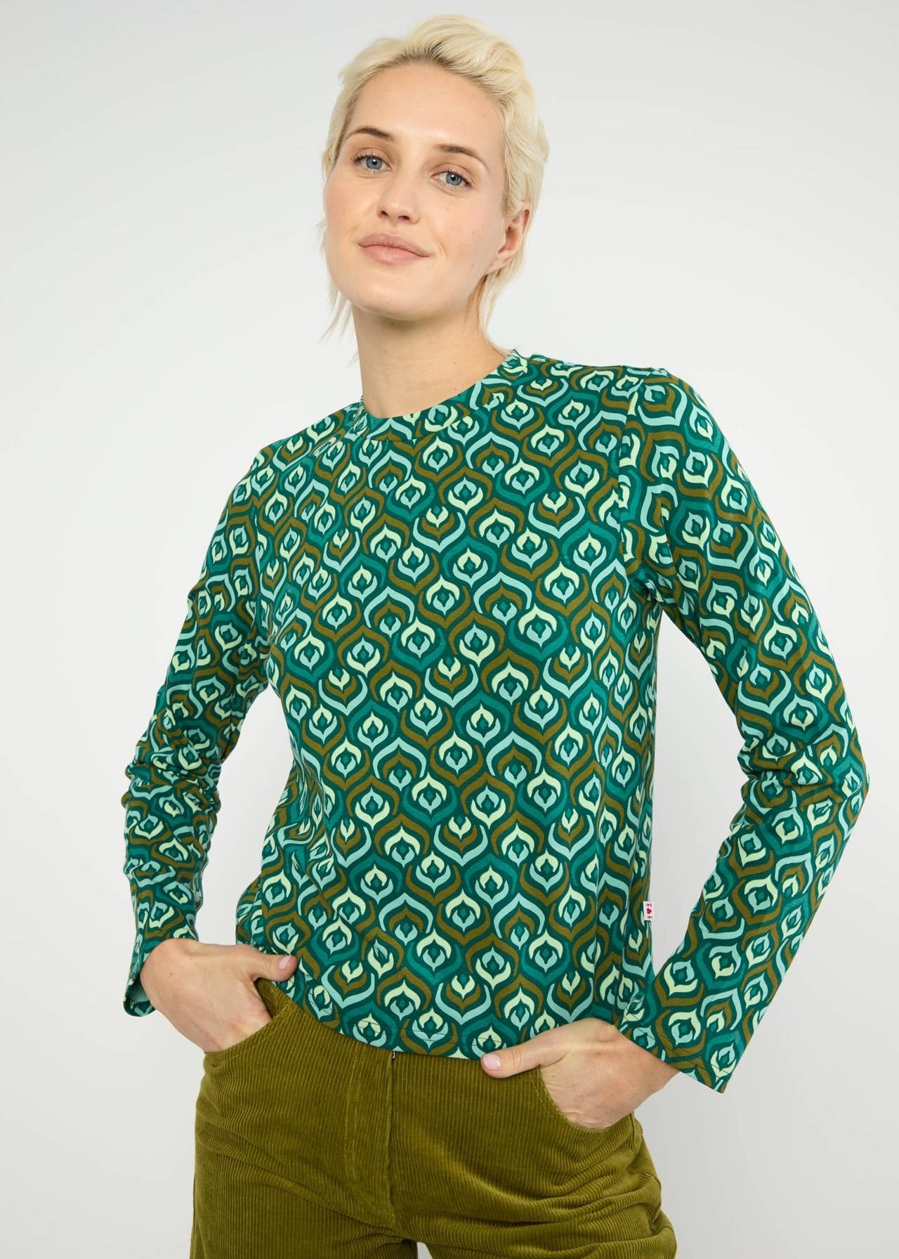 Blutsgeschwister Shirt "Radiant Rebels Crew" grün/gemustert