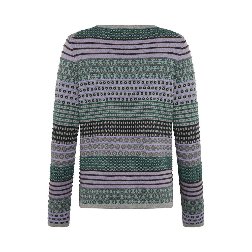 Mansted Pullover "Bebe" lila/grün gemustert