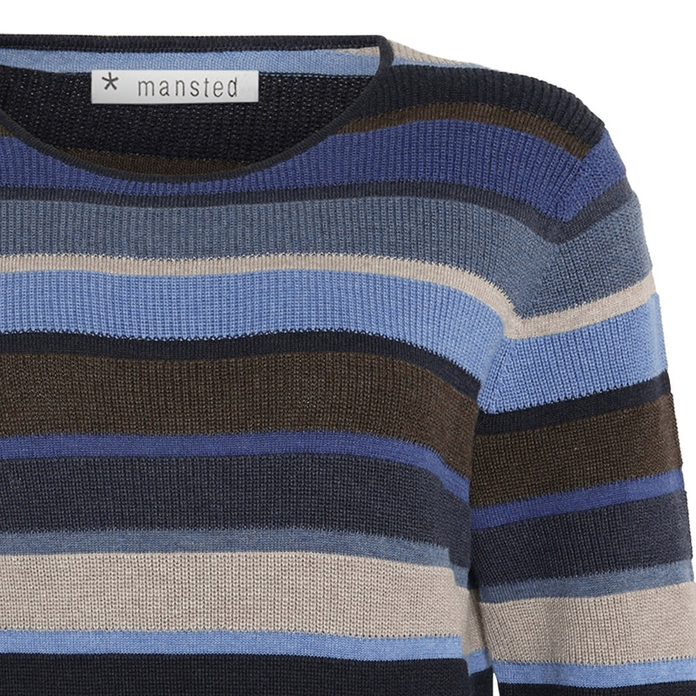 Mansted Pullover "Mathilde" blau gestreift