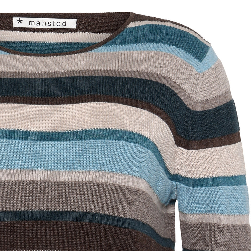 Mansted Pullover "Mathilde" grün gestreift