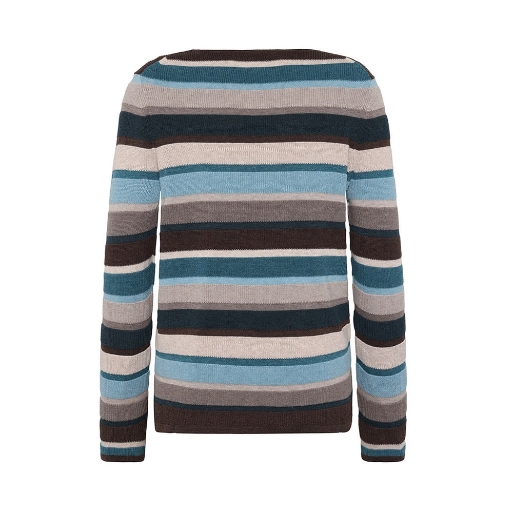 Mansted Pullover "Mathilde" grün gestreift