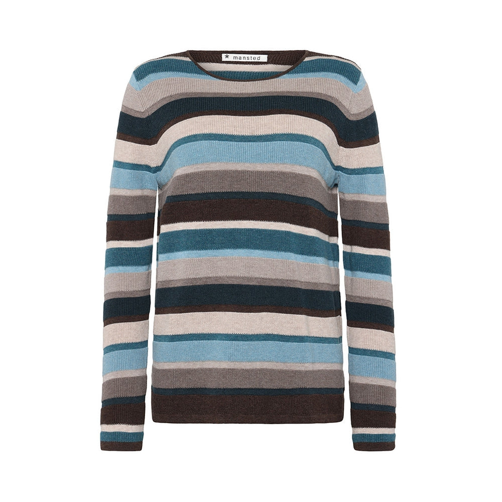 Mansted Pullover "Mathilde" grün gestreift