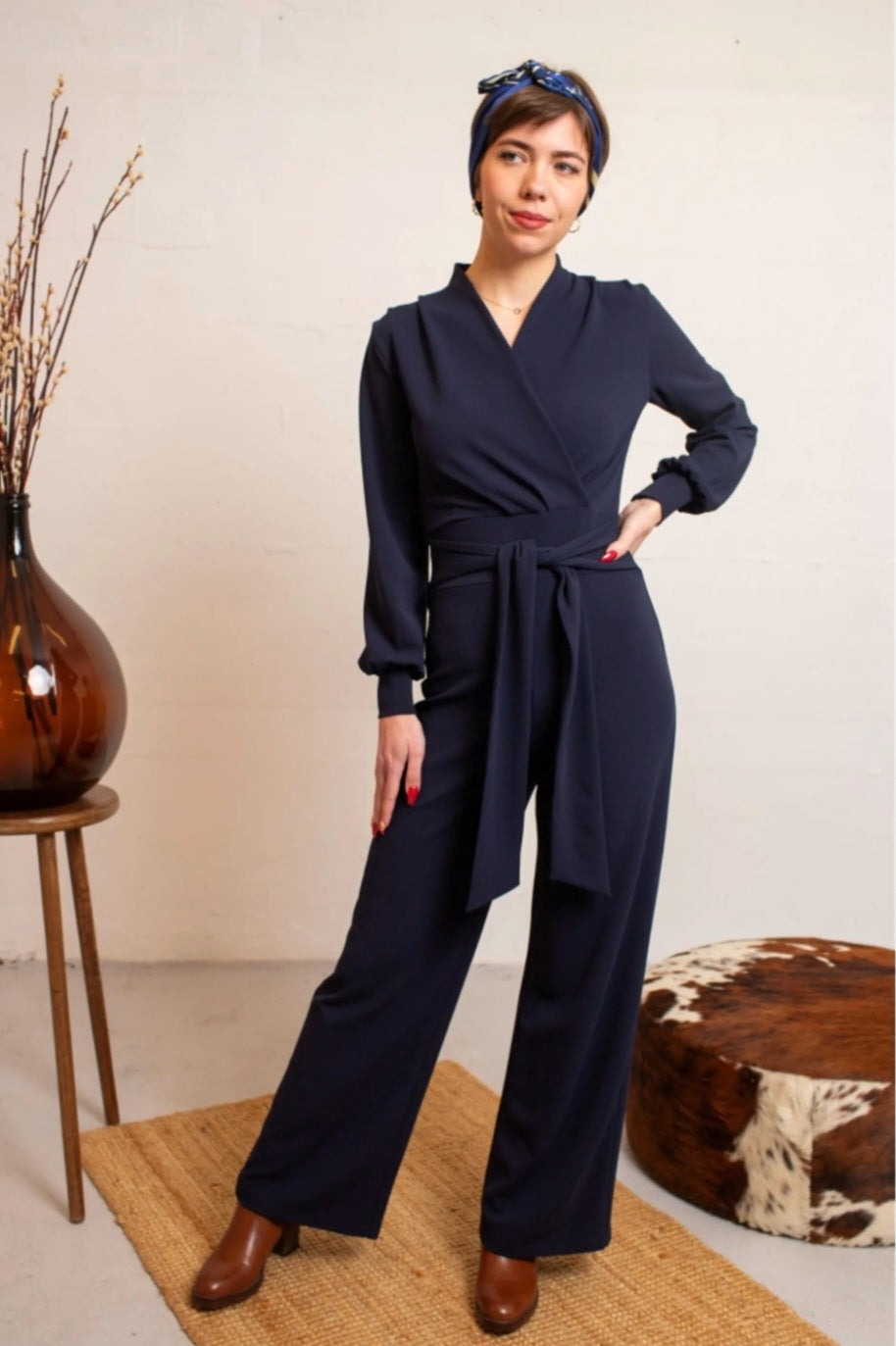 Verry Cherry Jumpsuit "Emmylou" navy